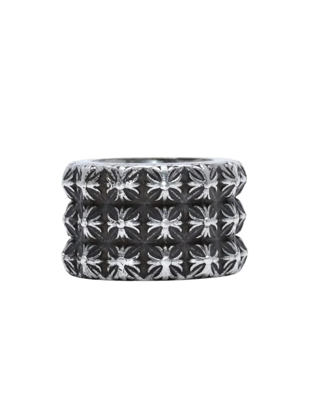 Chrome Hearts Pete Punk Triple Ring 925 Sterling Silver